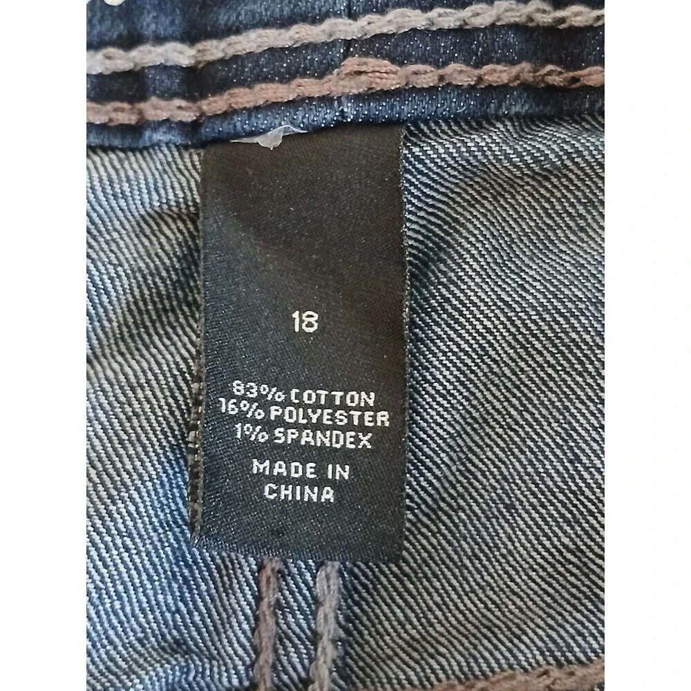 Womens Lane Bryant Slim Boot Stretch Jeans Size 18 Blue Western Rodeo